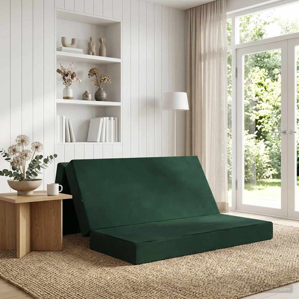 vidaXL Κρεβάτι Καναπέ Αναδιπλούμενο 160 x 67 x 45 cm Σκούρο Πράσινο