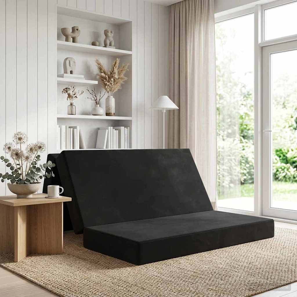 vidaXL Κρεβάτι Καναπέ Αναδιπλούμενο 200 x 160 x 15 cm Μαύρο