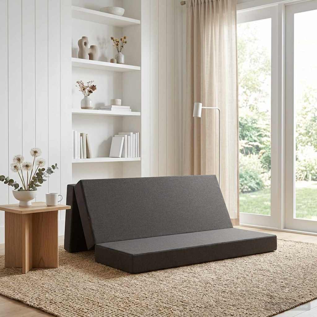vidaXL Κρεβάτι Καναπέ Αναδιπλούμενο 200 x 180 x 15 cm Σκούρο Γκρι