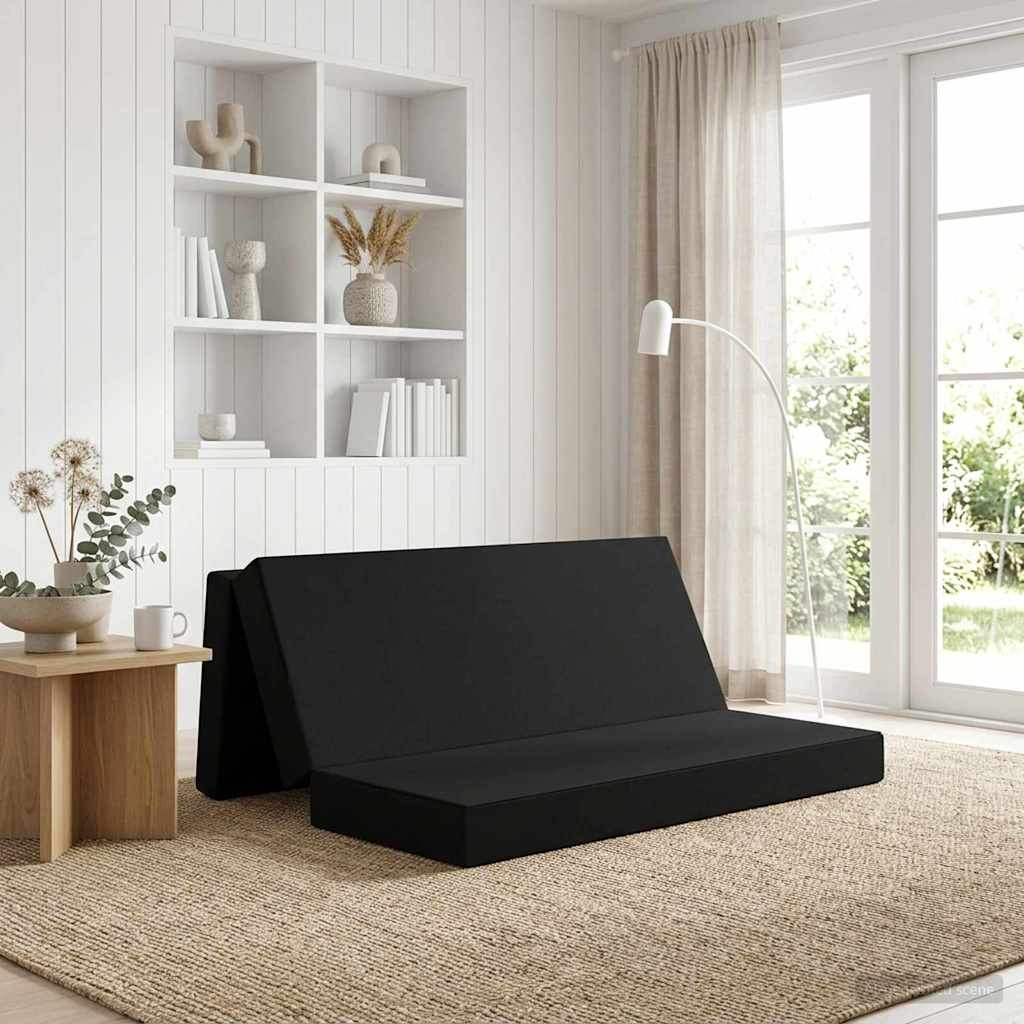 vidaXL Κρεβάτι Καναπέ Αναδιπλούμενο 200 x 180 x 15 cm Μαύρο