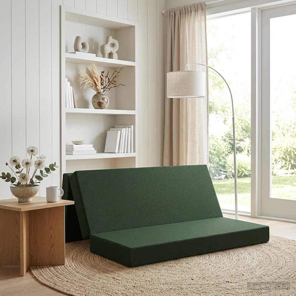vidaXL Κρεβάτι Καναπέ Αναδιπλούμενο 180 x 67 x 45 cm Σκούρο Πράσινο