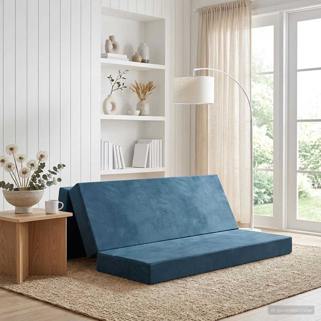 vidaXL Κρεβάτι Καναπέ Αναδιπλούμενο 200 x 67 x 45 εκ Μπλε
