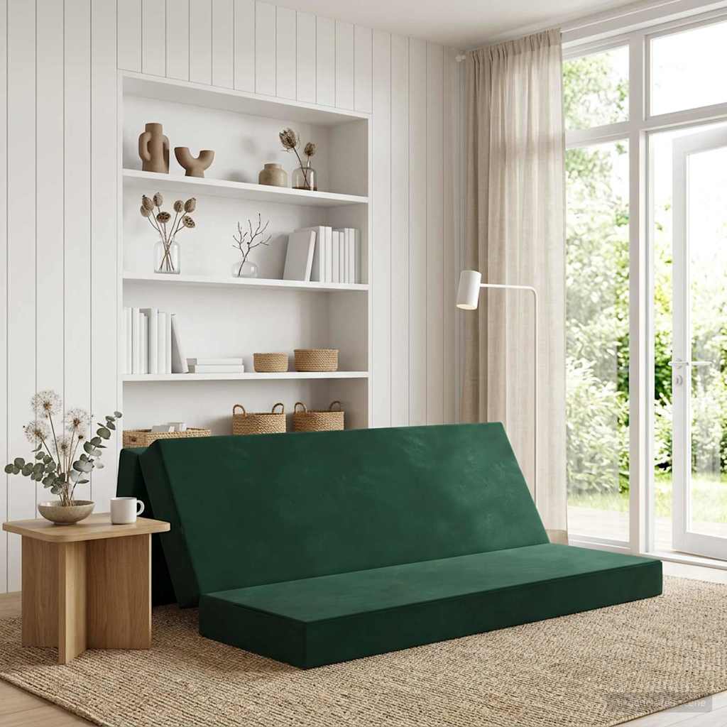 vidaXL Κρεβάτι Καναπέ Αναδιπλούμενο 200 x 67 x 45 εκ Σκούρο Πράσινο