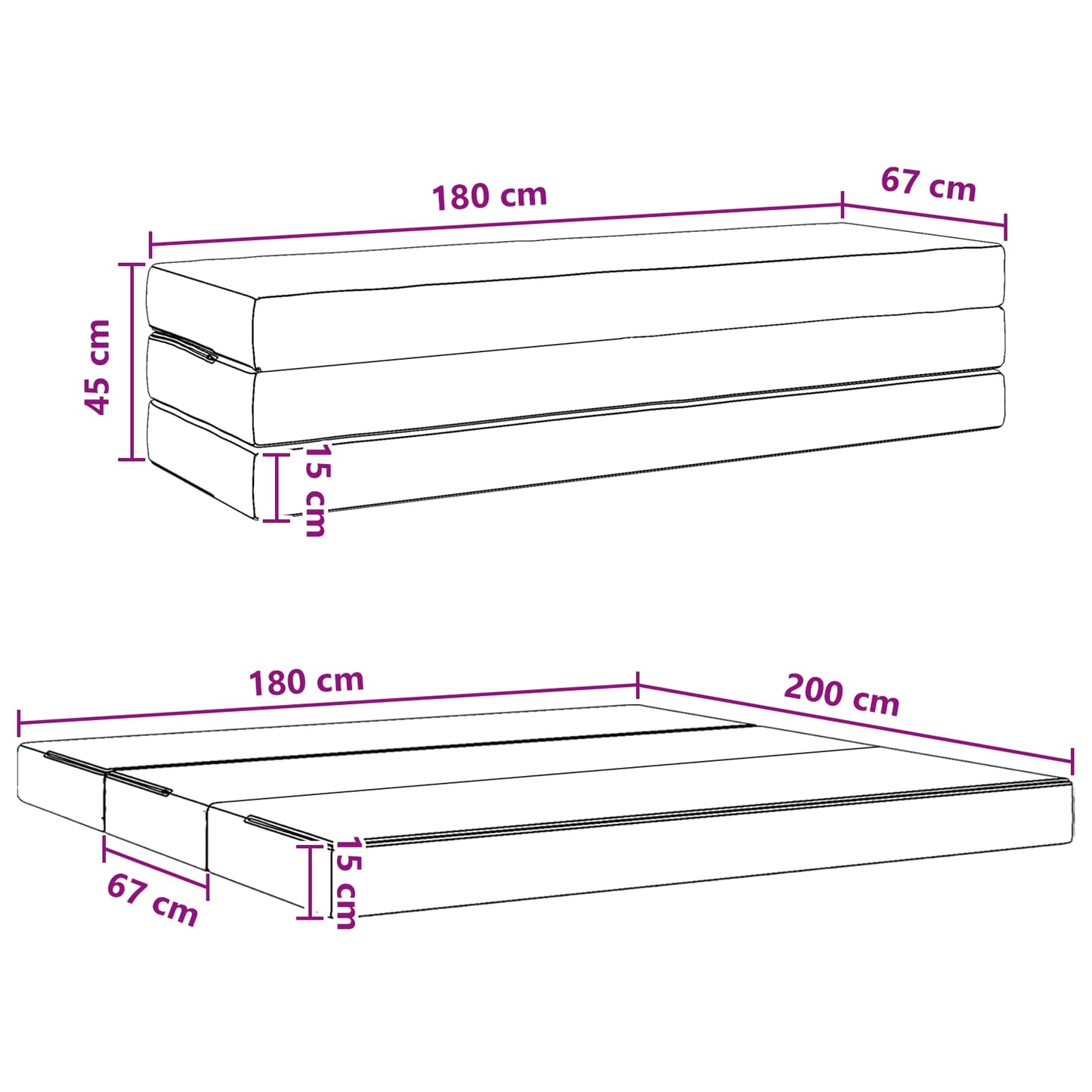 vidaXL Κρεβάτι Καναπέ Αναδιπλούμενο 180 x 67 x 45 εκ Σκούρο Πράσινο