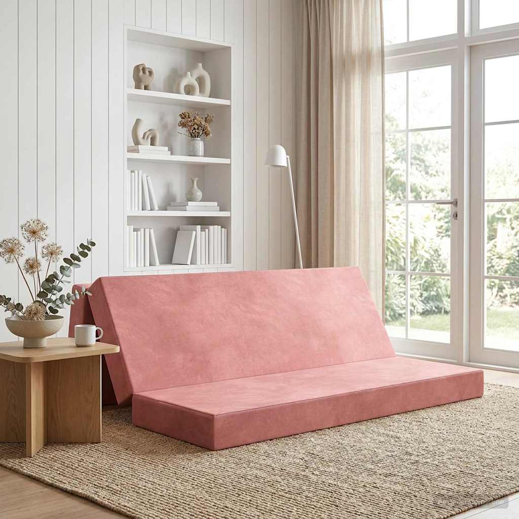 vidaXL Κρεβάτι Καναπέ Αναδιπλούμενο 180 x 67 x 45 cm Ροζ