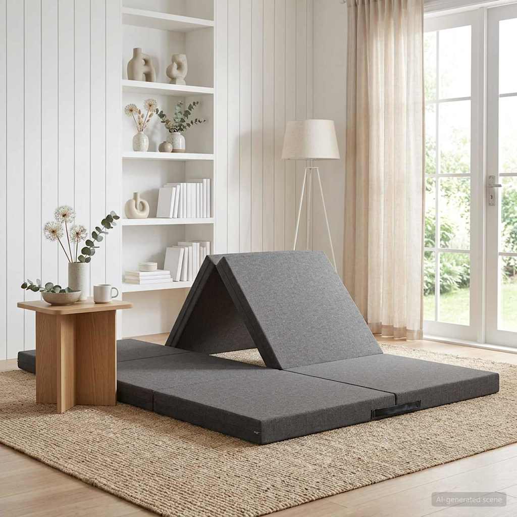 vidaXL Κρεβάτι Καναπέ Αναδιπλούμενο 140 x 67 x 15 εκ. Ανοιχτό γκρι