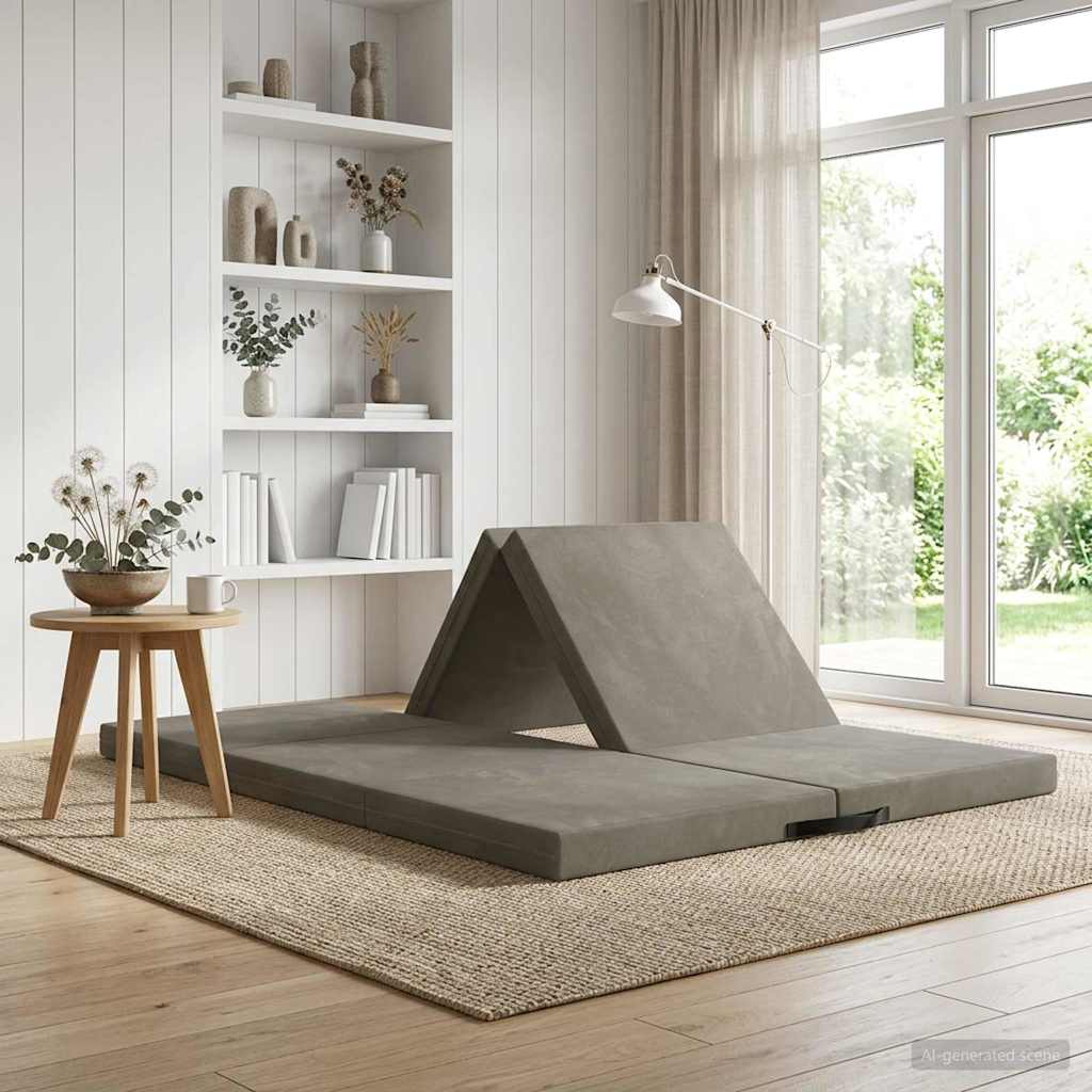 vidaXL Κρεβάτι Καναπέ Αναδιπλούμενο 140 x 67 x 15 εκ. Ανοιχτό γκρι