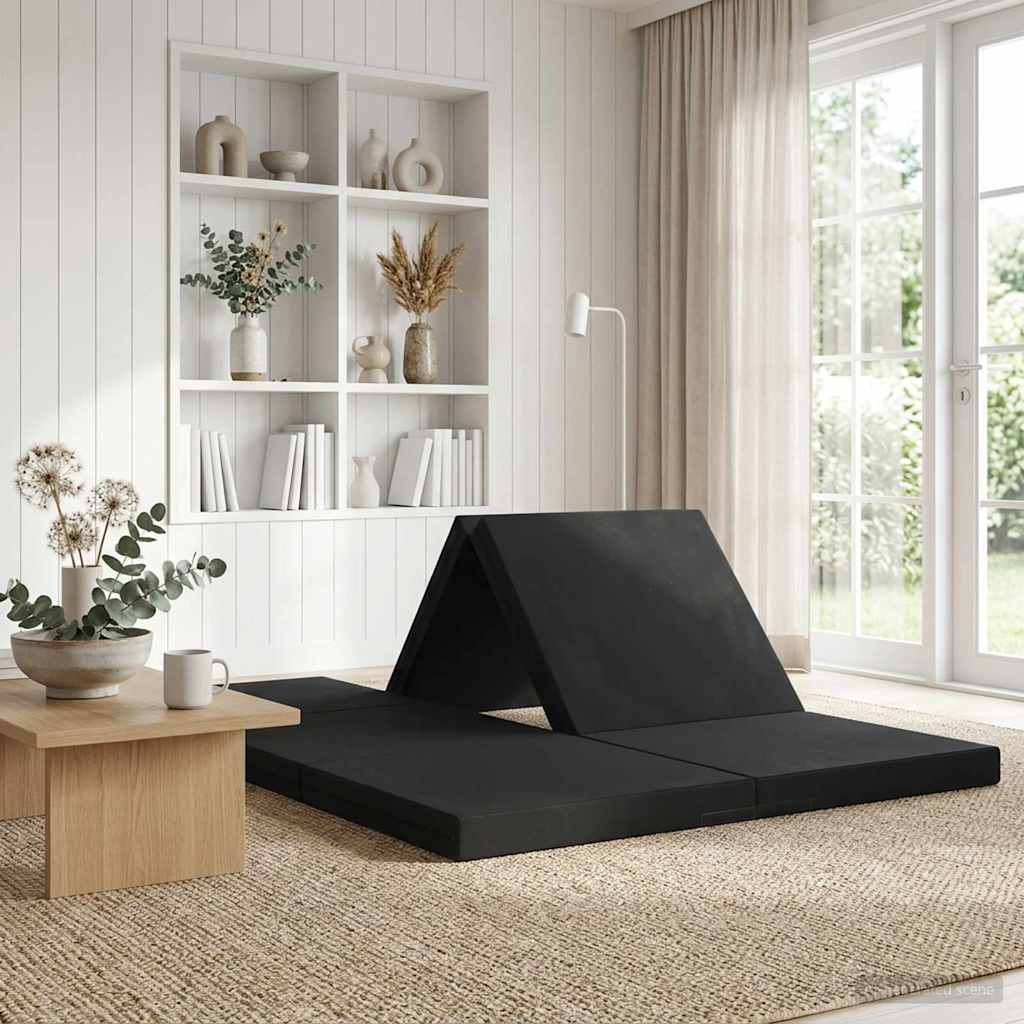 vidaXL Κρεβάτι Καναπέ Αναδιπλούμενο 140 x 67 x 15 εκ Μαύρο