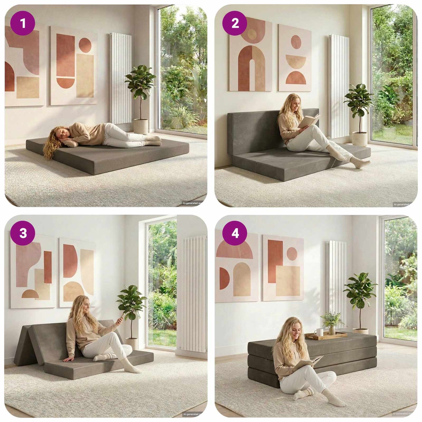 vidaXL Κρεβάτι Καναπέ Αναδιπλούμενο 200 x 160 x 15 cm Ανοιχτό γκρι