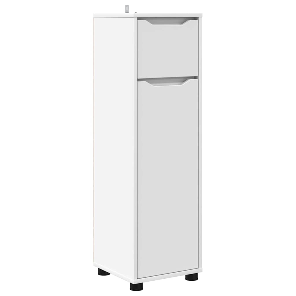 vidaXL Ντουλάπι Μπάνιου Λευκό 30,5 x 30 x 101 εκ Επεξεργασμένο ξύλο