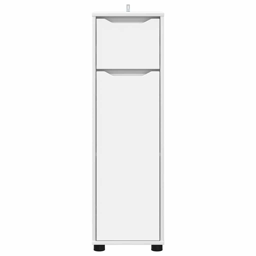 vidaXL Ντουλάπι Μπάνιου Λευκό 30,5 x 30 x 101 εκ Επεξεργασμένο ξύλο