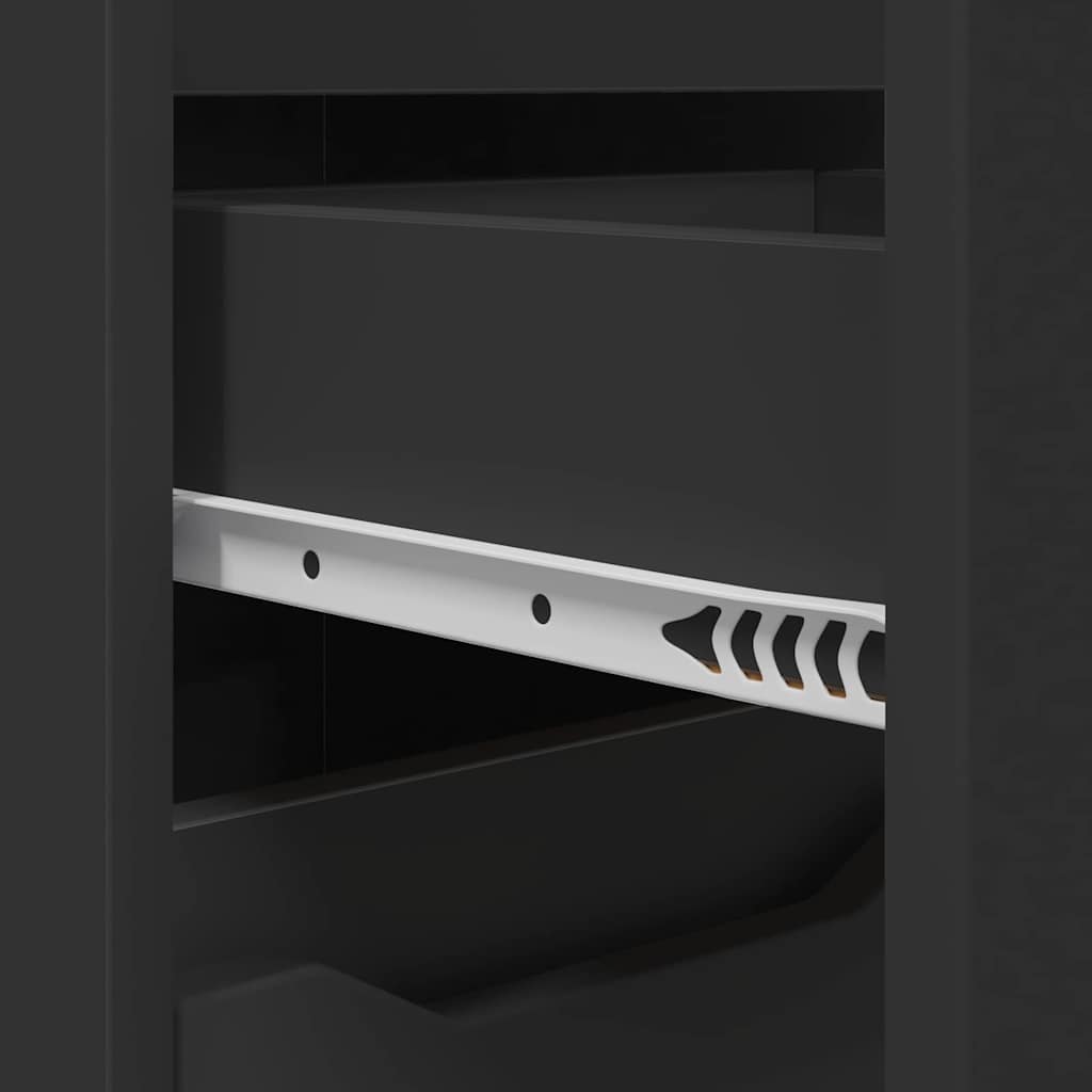 vidaXL Ντουλάπι Μπάνιου Μαύρο 30,5 x 30 x 101 εκ Επεξεργασμένο ξύλο