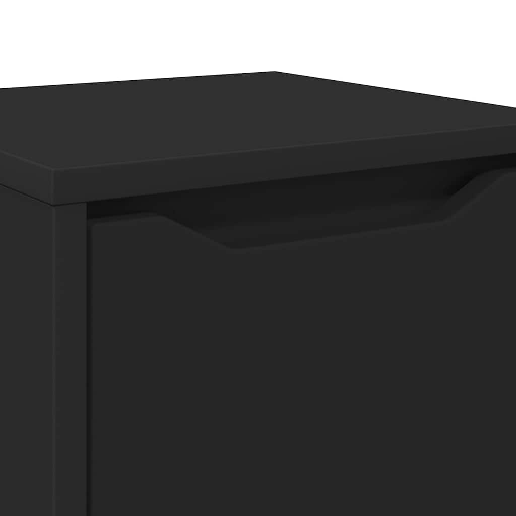 vidaXL Ντουλάπι Μπάνιου Μαύρο 30,5 x 30 x 101 εκ Επεξεργασμένο ξύλο