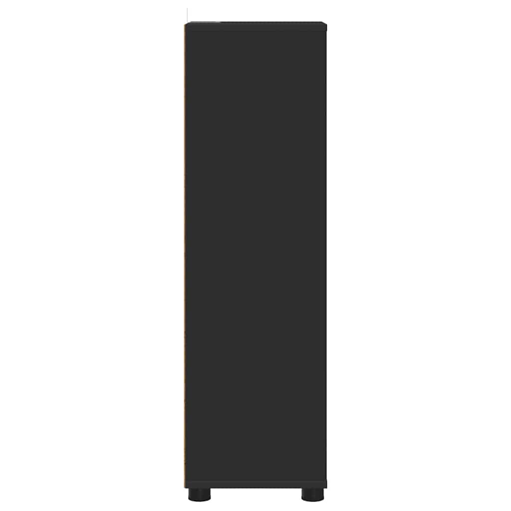 vidaXL Ντουλάπι Μπάνιου Μαύρο 30,5 x 30 x 101 εκ Επεξεργασμένο ξύλο