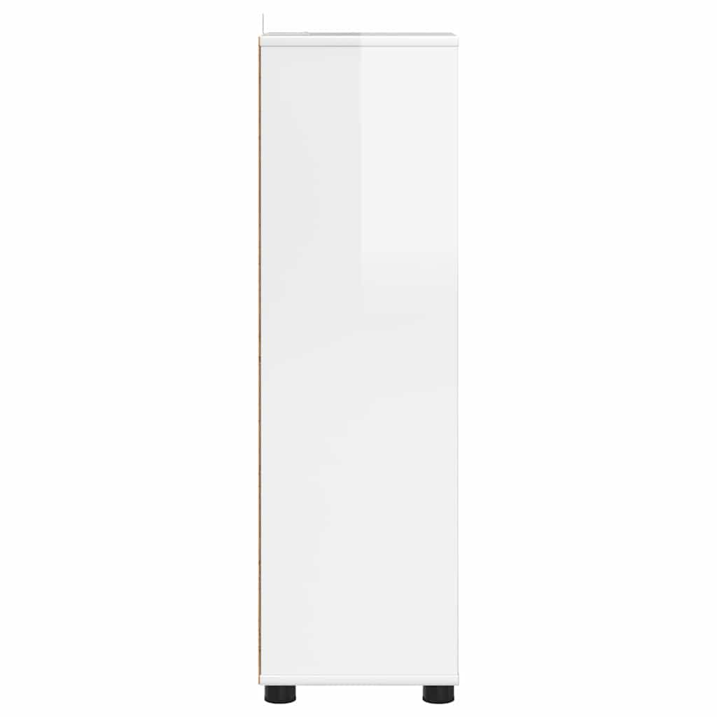 vidaXL Ντουλάπι Μπάνιου Υψηλής γυαλάδας λευκό 30,5 x 30 x 101 εκ