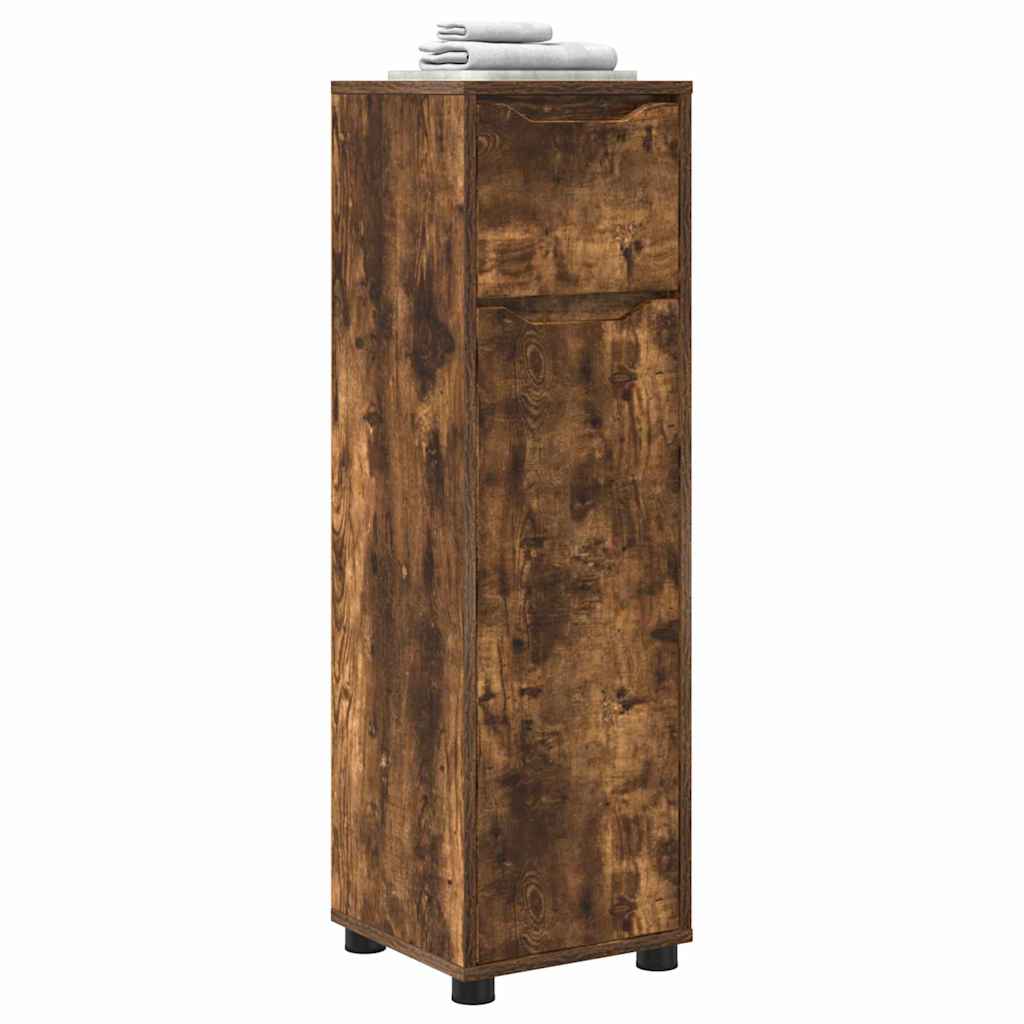 vidaXL Ντουλάπι Μπάνιου με συρτάρι Καπνιστό Δρύς 30,5 x 30 x 101 εκ