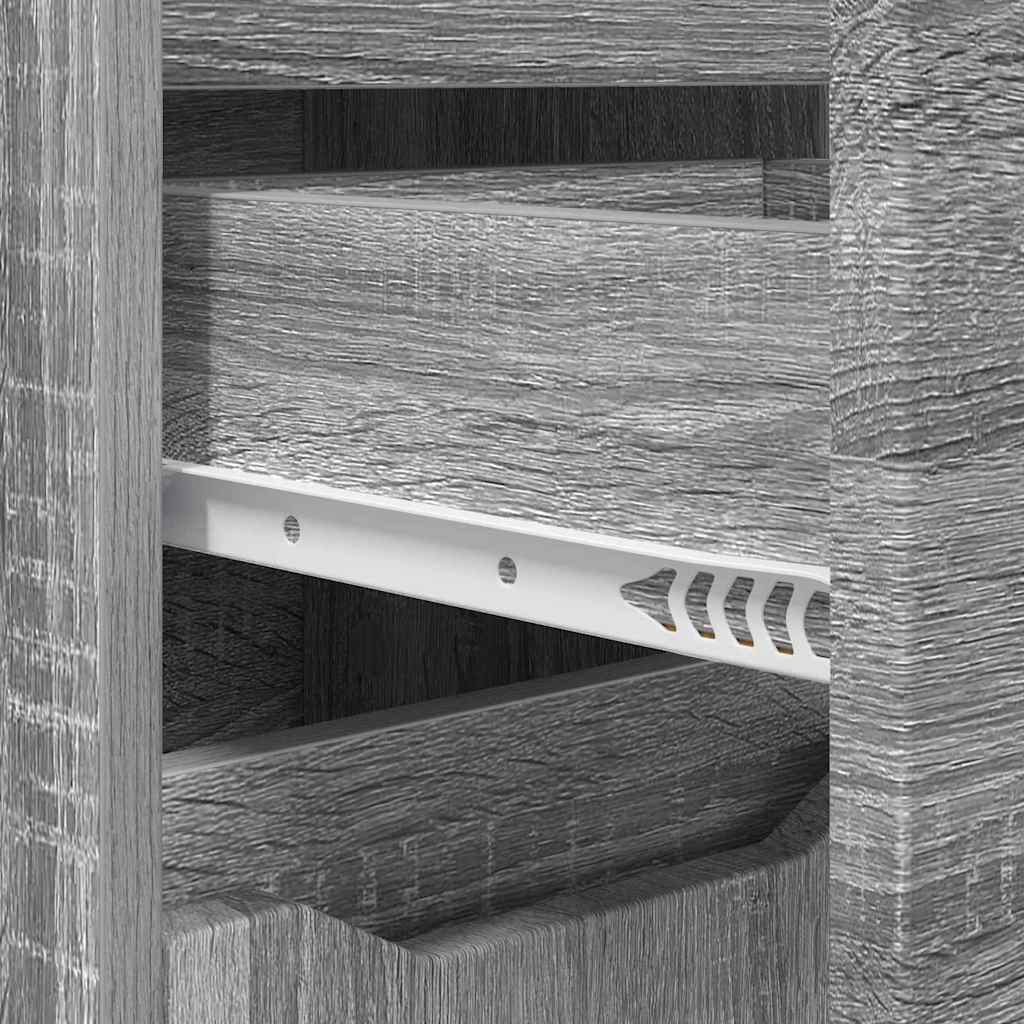 vidaXL Ντουλάπι Μπάνιου με συρτάρι Γκρίζο Σονομα 30,5 x 30 x 101 εκ