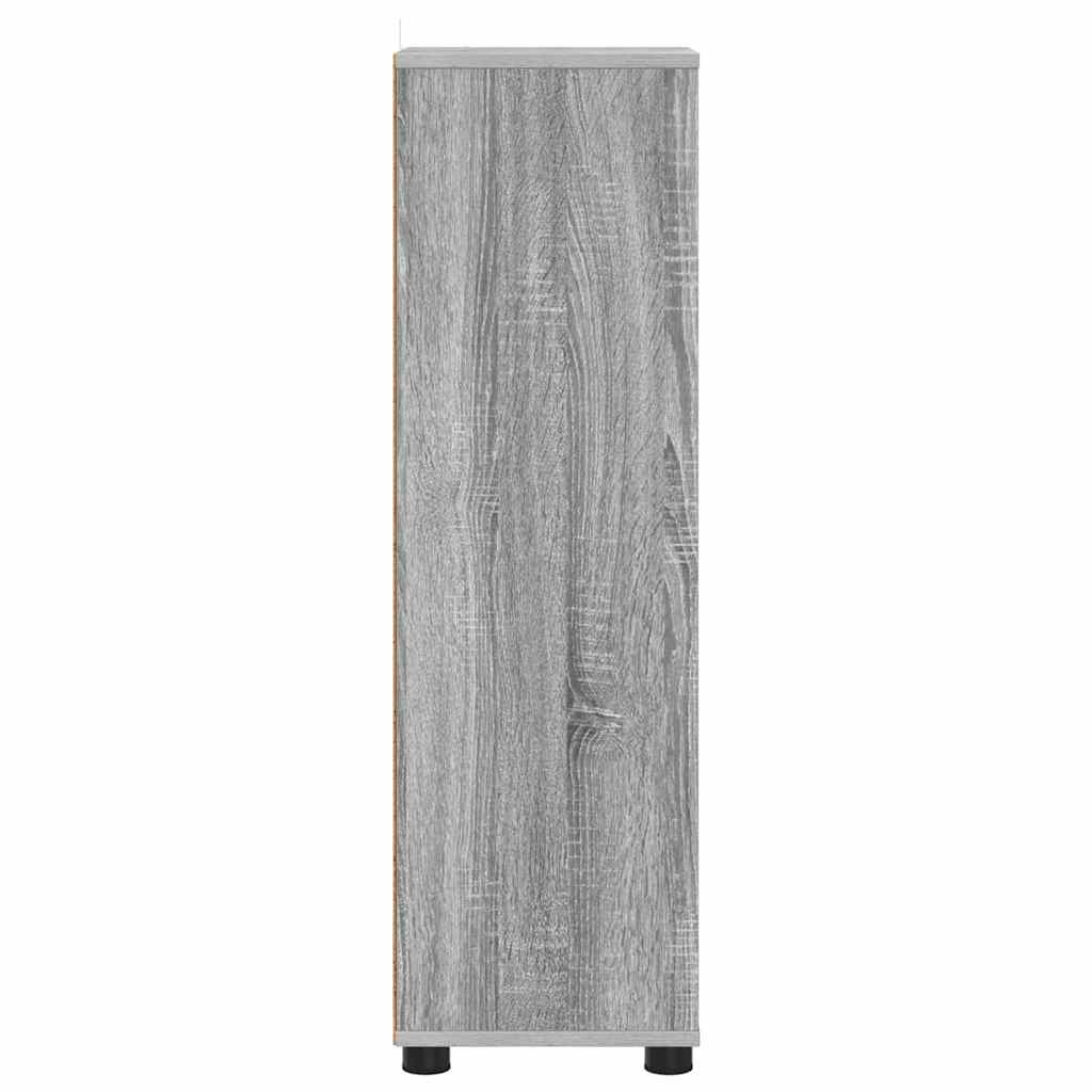 vidaXL Ντουλάπι Μπάνιου με συρτάρι Γκρίζο Σονομα 30,5 x 30 x 101 εκ