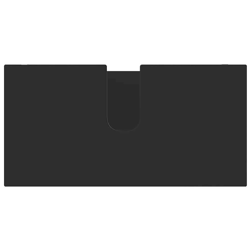 vidaXL Ντουλάπα νιπτήρα μπάνιου με ράφι με πόρτα Μαύρο 60 x 30 x 60 cm