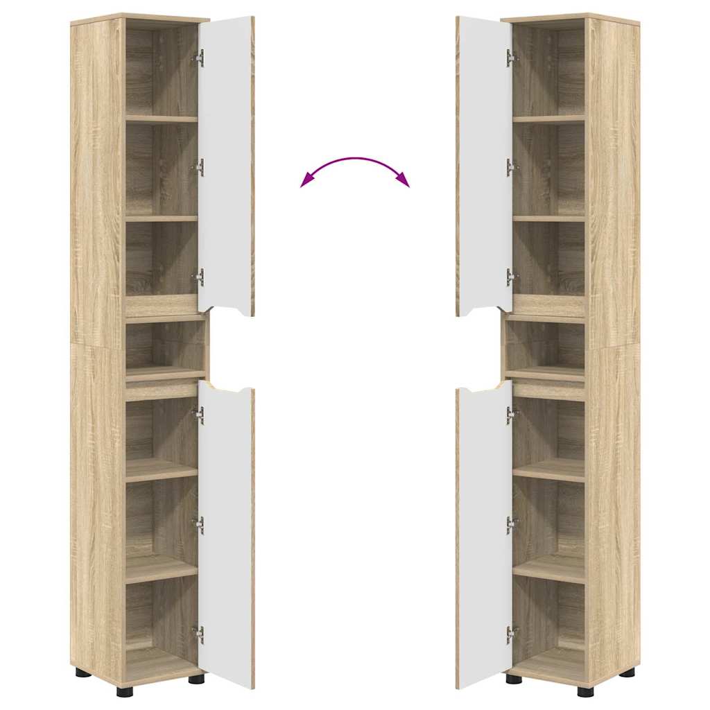 vidaXL Ντουλάπι Μπάνιου με ράφι Δρύς Sonoma 30,5 x 30 x 195 εκ