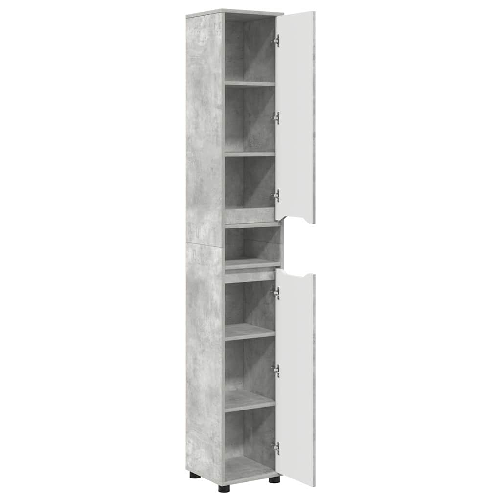 vidaXL Ντουλάπι Μπάνιου με ράφι Σκυρόδεμα Γκρι 30,5 x 30 x 195 εκ