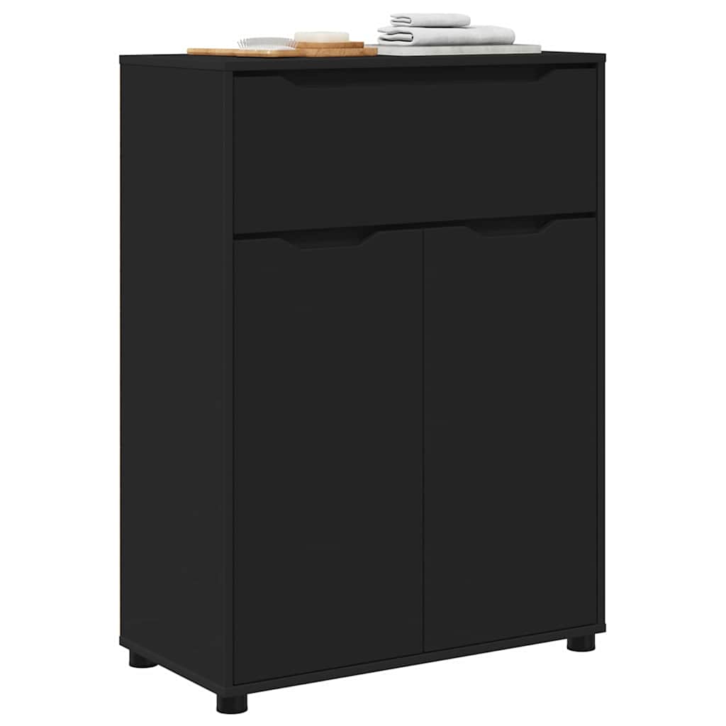 vidaXL Ντουλάπι Μπάνιου Μαύρο 72,5 x 36,5 x 100 εκ Επεξεργασμένο ξύλο
