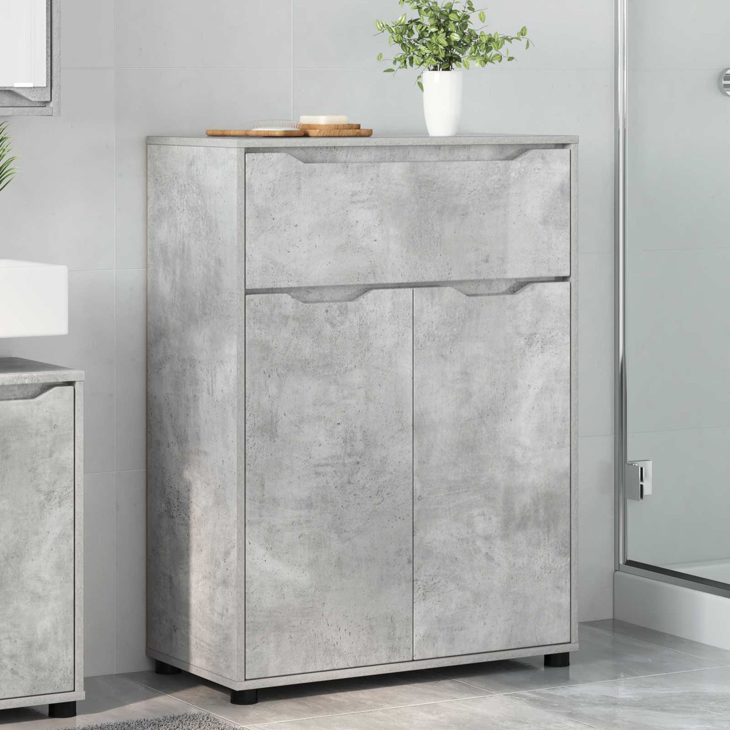 vidaXL Ντουλάπι Μπάνιου Σκυρόδεμα Γκρι 72,5 x 36,5 x 100 εκ