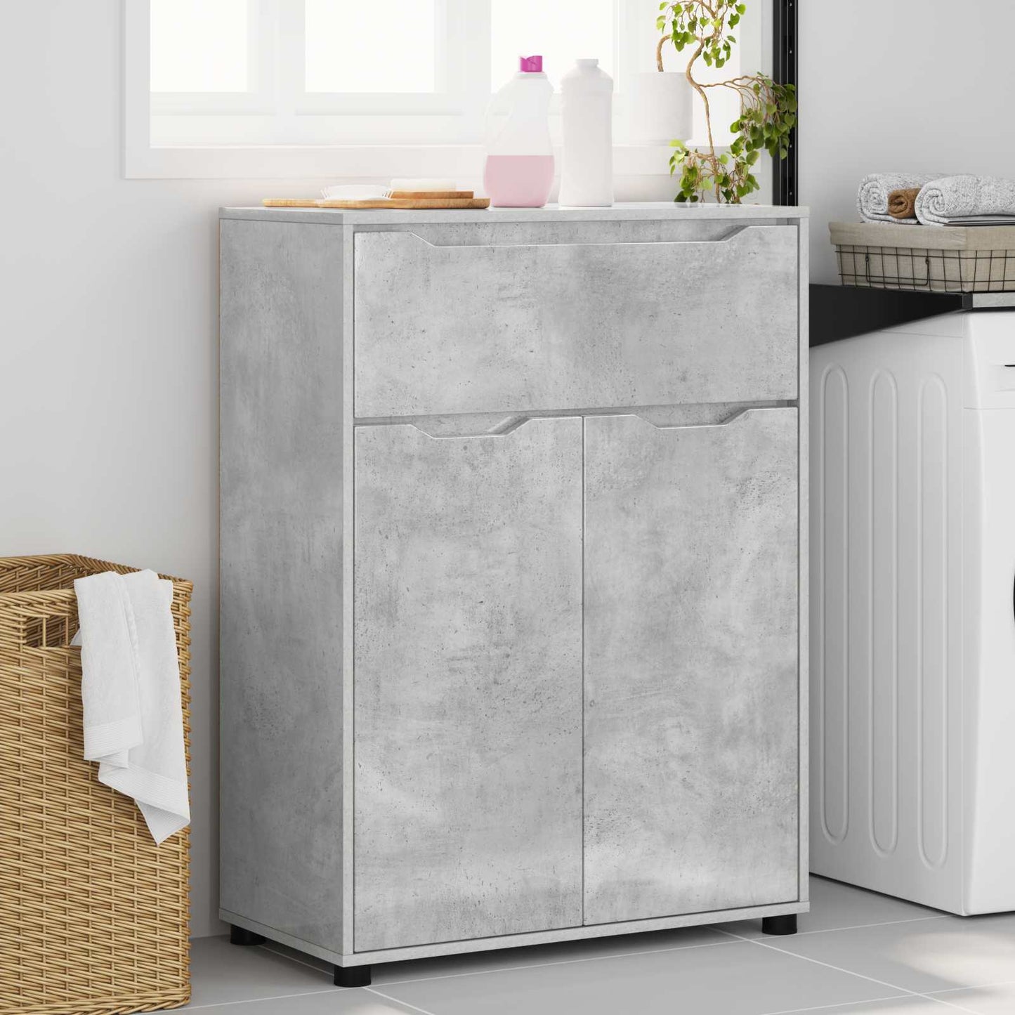vidaXL Ντουλάπι Μπάνιου Σκυρόδεμα Γκρι 72,5 x 36,5 x 100 εκ