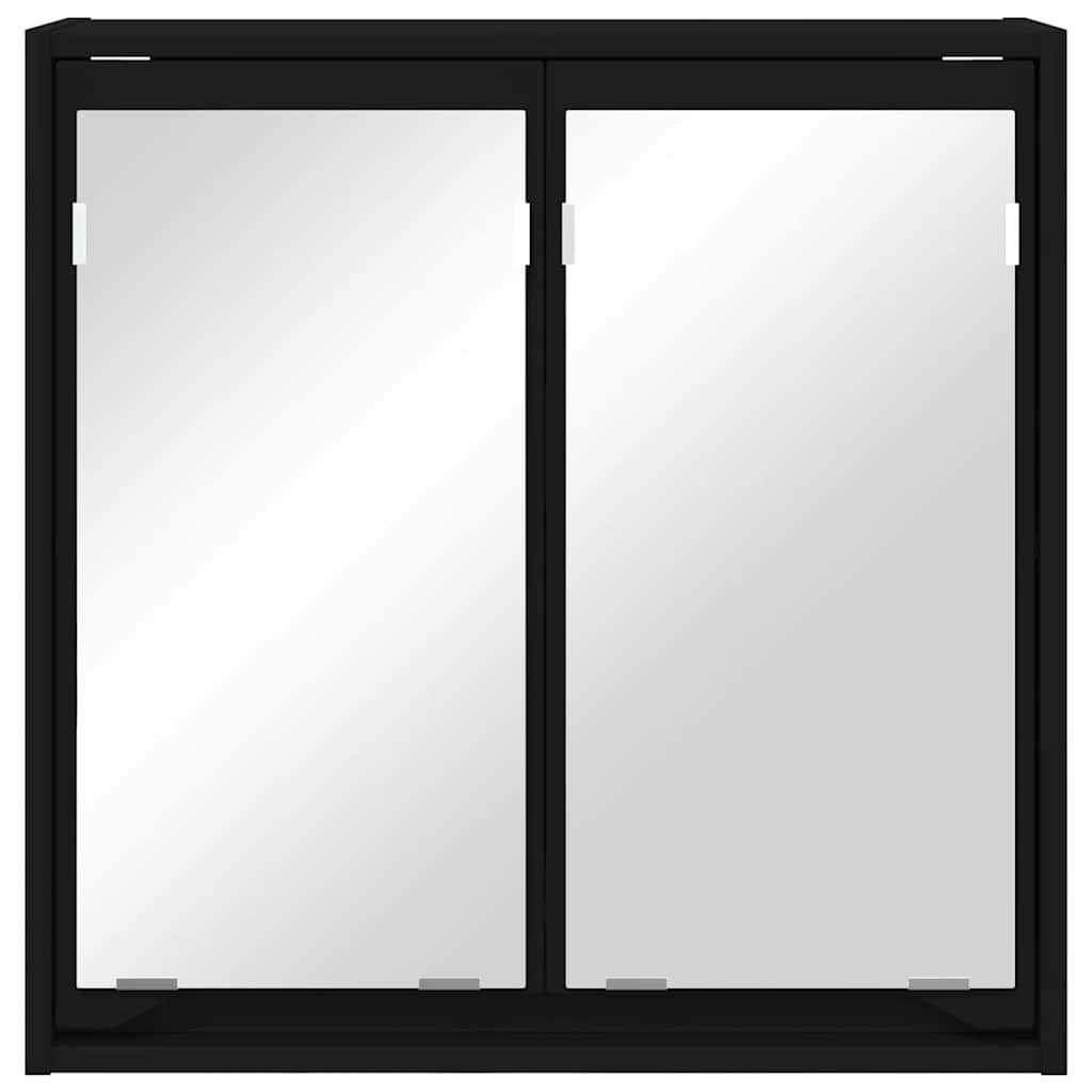 vidaXL Καθρέφτης Ντουλάπα Μπάνιου με ράφι Μαύρο 60 x 20 x 60 cm