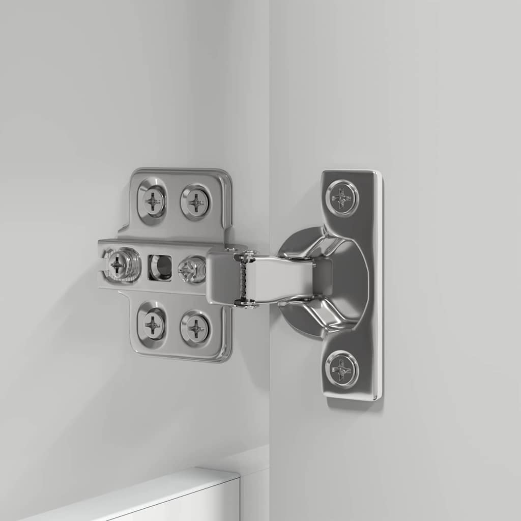 vidaXL Καθρέφτης Ντουλάπα Μπάνιου με ράφι Υψηλής γυαλάδας λευκό