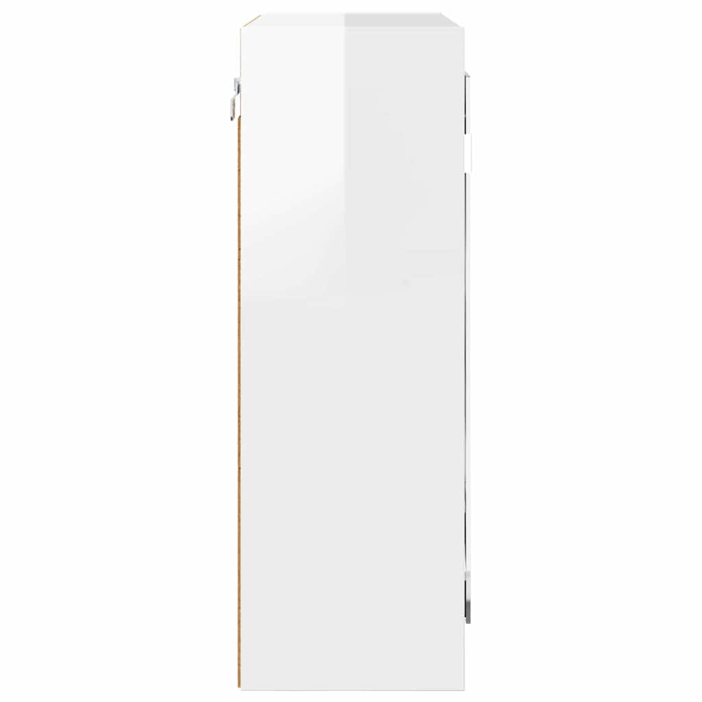 vidaXL Καθρέφτης Ντουλάπα Μπάνιου με ράφι Υψηλής γυαλάδας λευκό