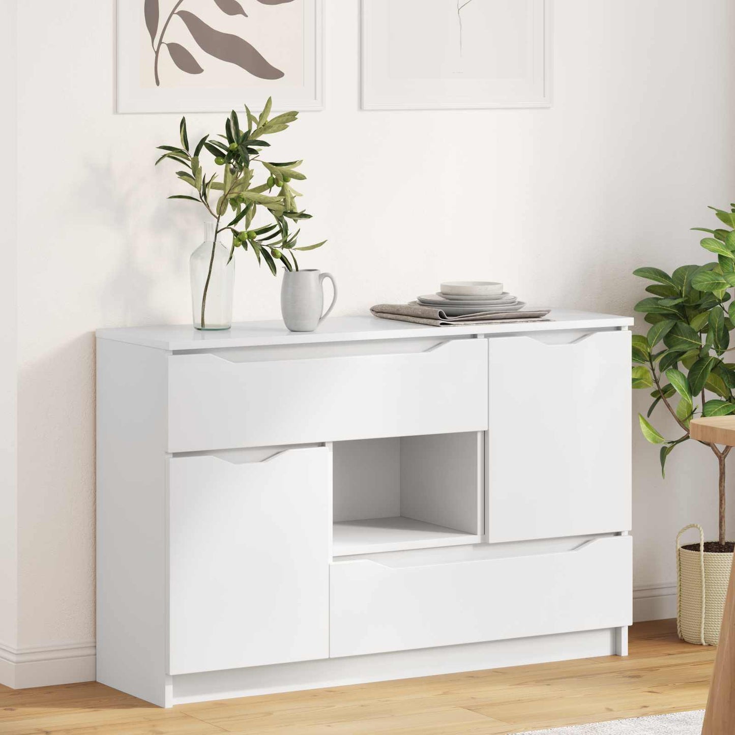 vidaXL Πλαϊνό γραφείο Λευκό 100 x 30 x 65,6 Επεξεργασμένο ξύλο