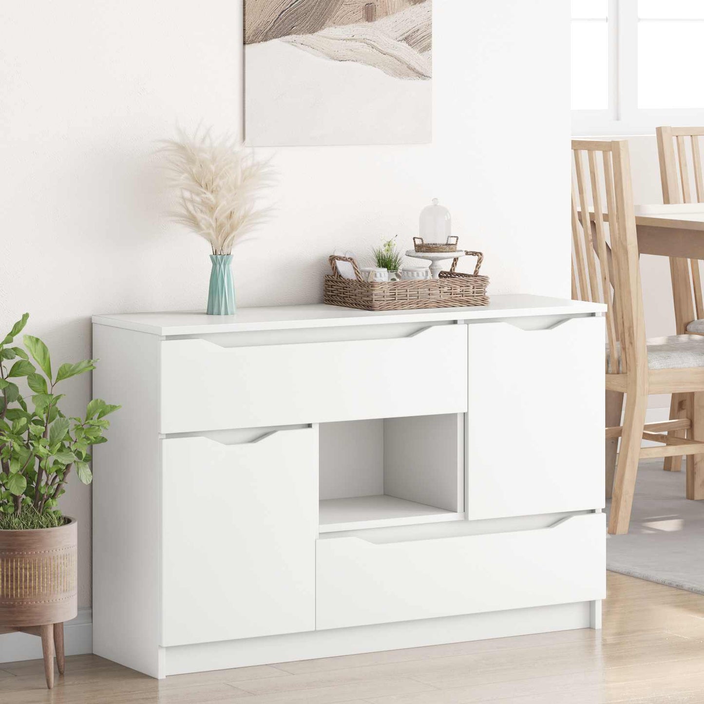 vidaXL Πλαϊνό γραφείο Λευκό 100 x 30 x 65,6 Επεξεργασμένο ξύλο