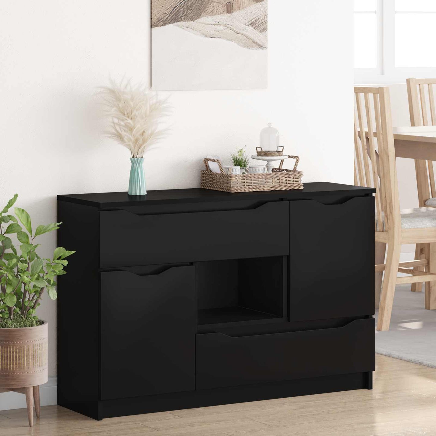 vidaXL Πλαϊνό γραφείο Μαύρο 100 x 30 x 65,6 Επεξεργασμένο ξύλο