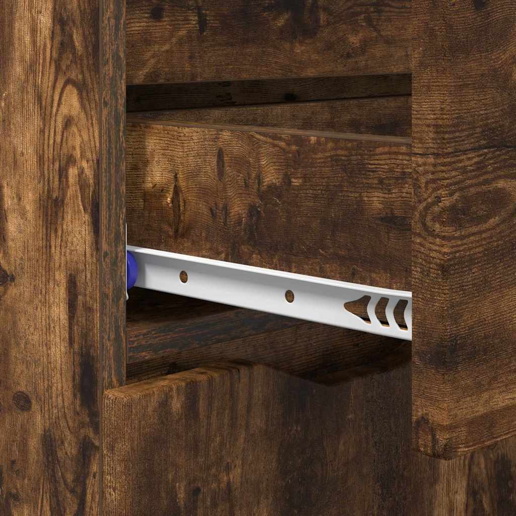 vidaXL Πλαϊνό γραφείο Καπνιστό Δρύς 100 x 30 x 65,6 Επεξεργασμένο ξύλο