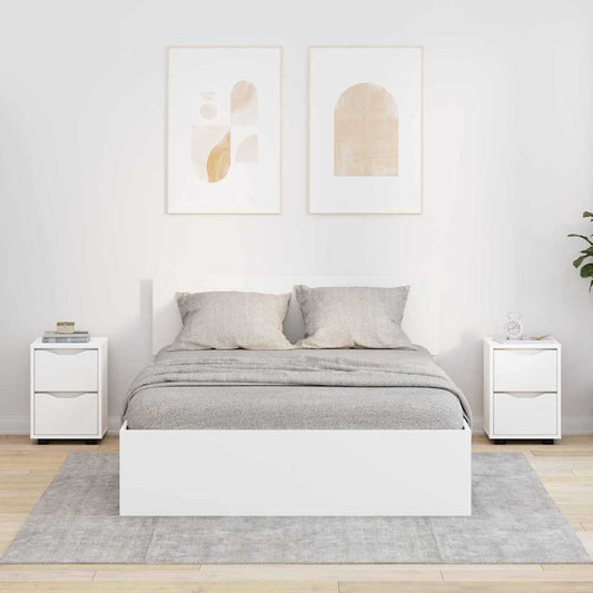 vidaXL Κομοδίνα 2 pcs Λευκό 30,5 x 30 x 43 εκ Επεξεργασμένο ξύλο