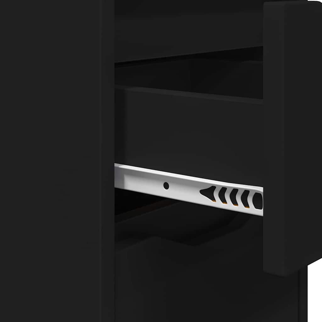 vidaXL Κομοδίνα 2 pcs Μαύρο 30,5 x 30 x 43 εκ Επεξεργασμένο ξύλο