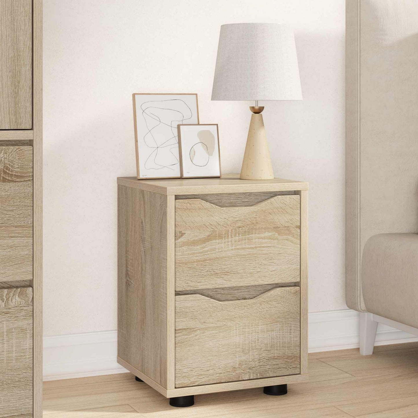 vidaXL Κομοδίνο Δρύς Sonoma 30,5 x 30 x 43 εκ Επεξεργασμένο Ξύλο