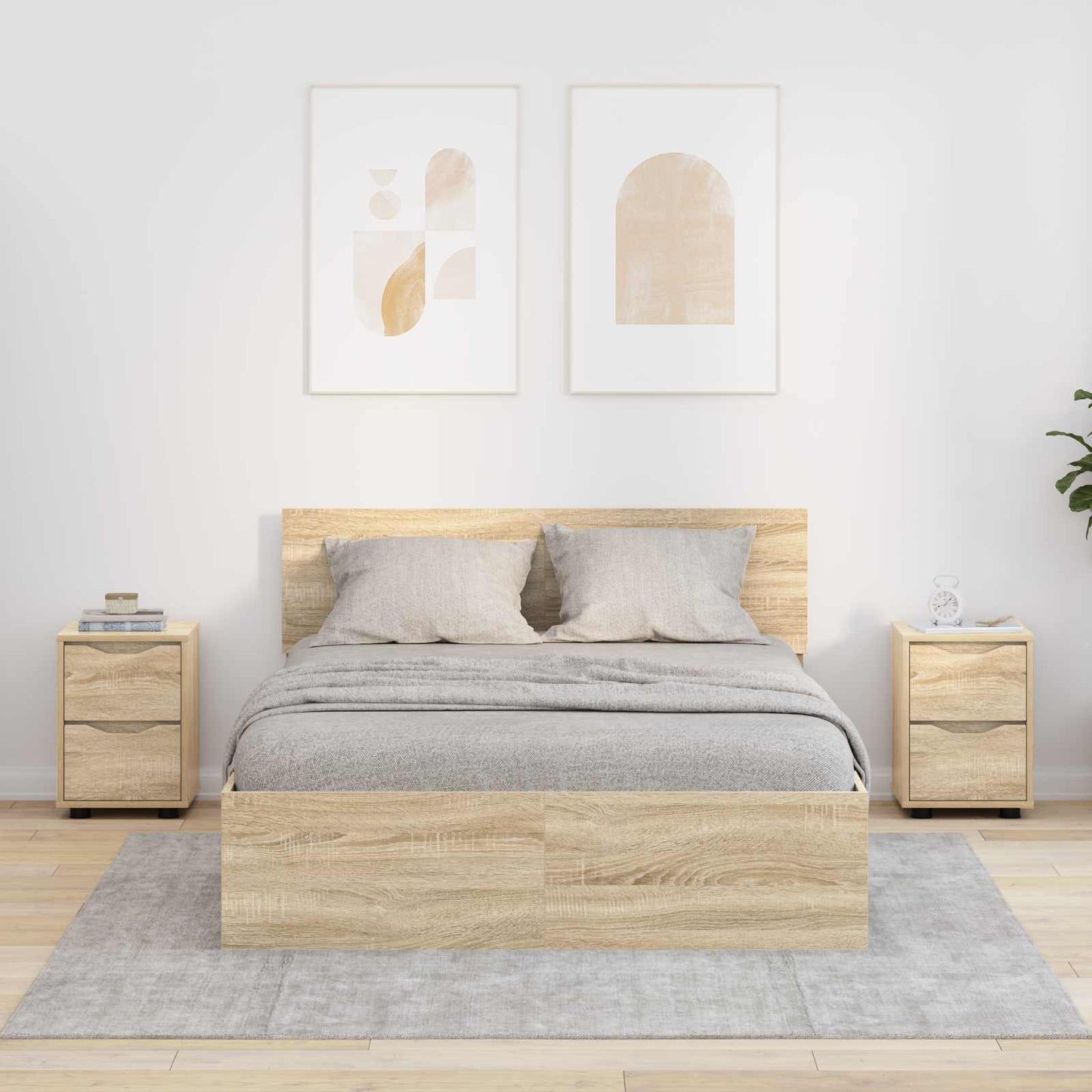 vidaXL Κομοδίνα 2 τμχ. Δρύς Sonoma 30,5 x 30 x 43 εκ