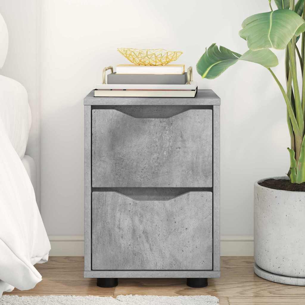 vidaXL Κομοδίνο Σκυρόδεμα Γκρι 30,5 x 30 x 43 εκ Επεξεργασμένο ξύλο