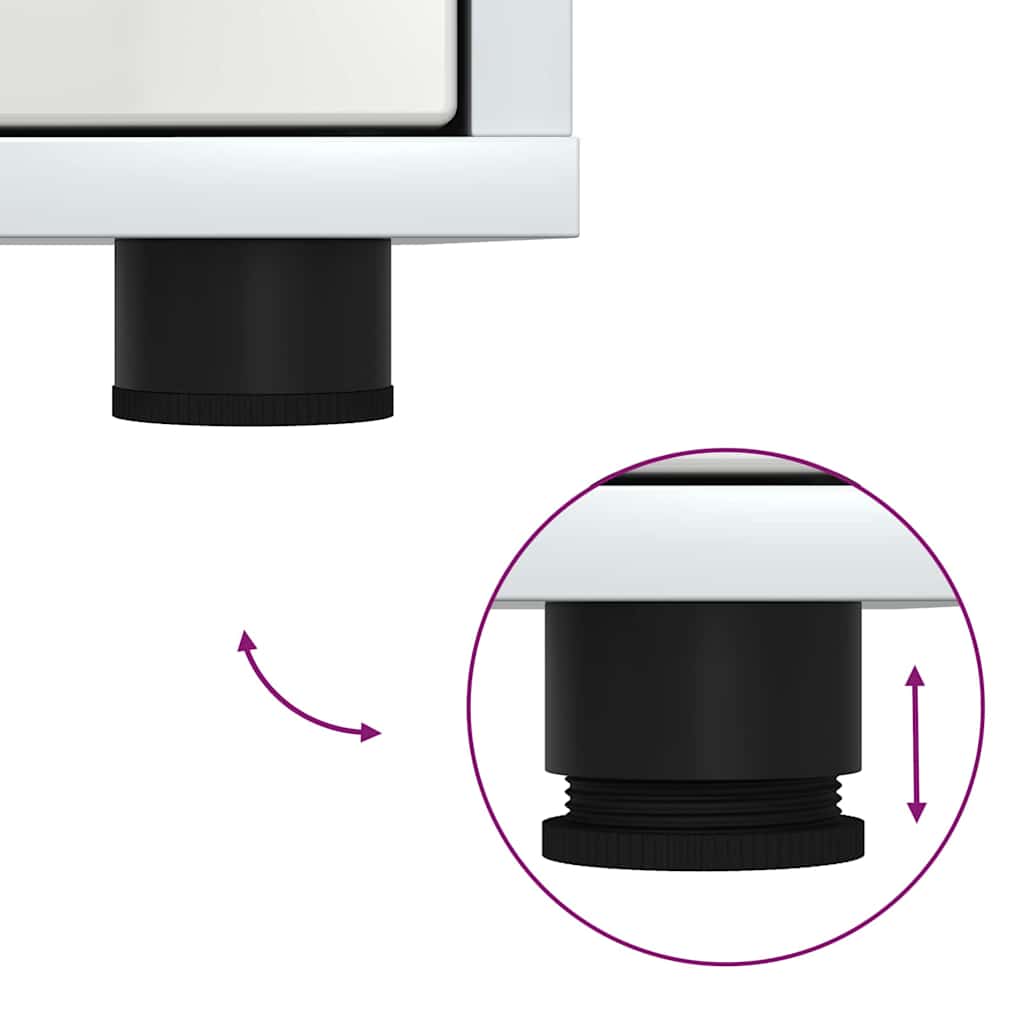 vidaXL Κομοδίνο με συρτάρι Υψηλής γυαλάδας λευκό 30,5 x 30 x 43 εκ