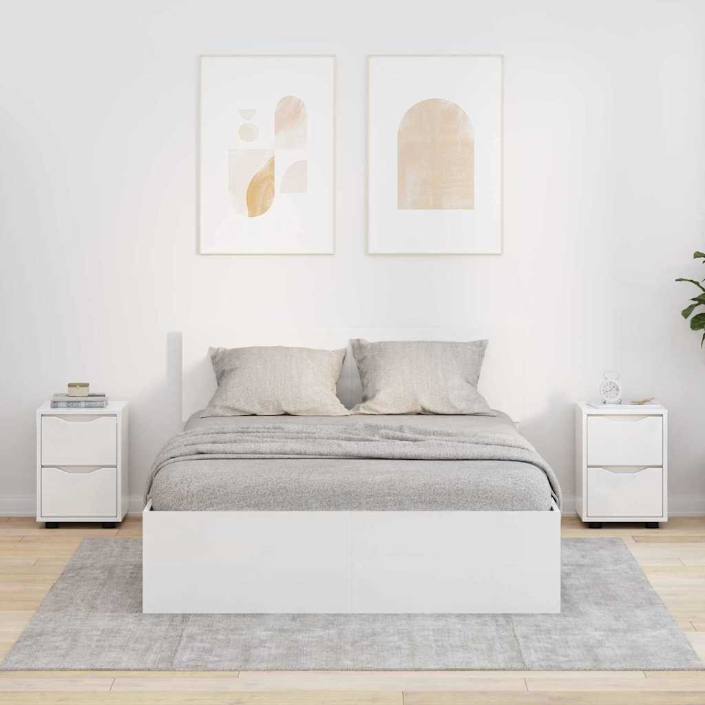 vidaXL Κομοδίνα 2 pcs Υψηλής γυαλάδας λευκό 30,5 x 30 x 43 εκ