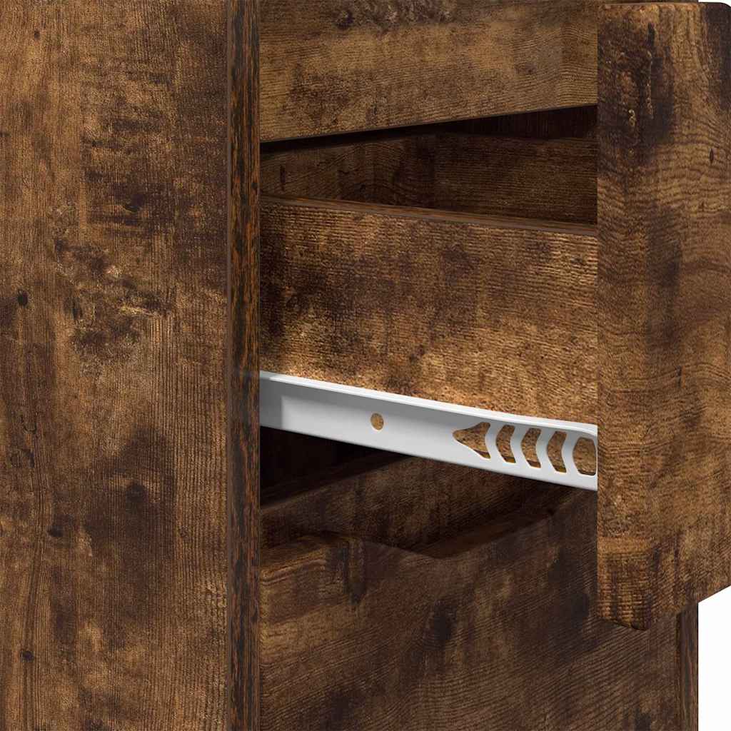 vidaXL Κομοδίνο Καπνιστό Δρύς 30,5 x 30 x 43 εκ Επεξεργασμένο ξύλο