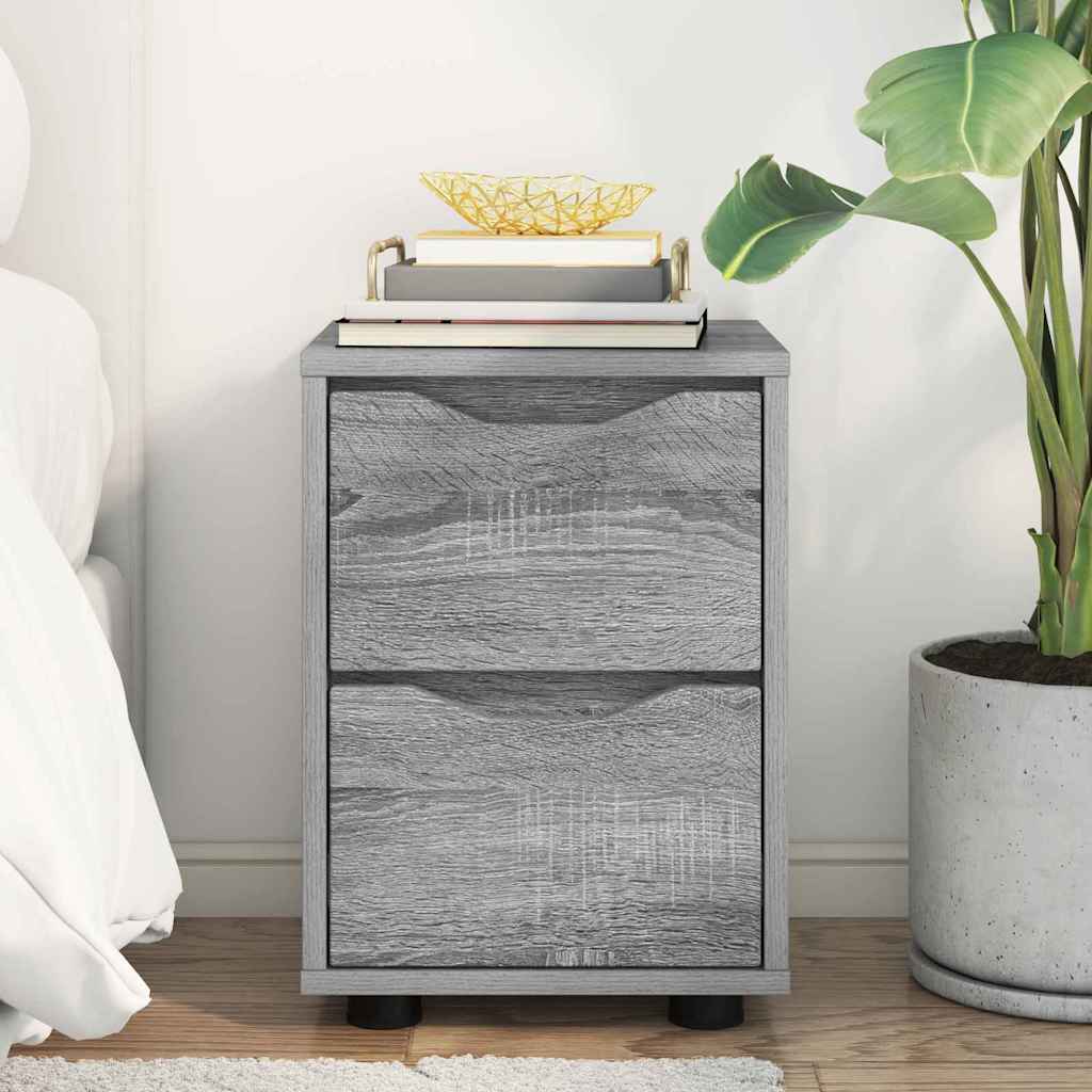 vidaXL Κομοδίνο Γκρίζο Σονομα 30,5 x 30 x 43 εκ Επεξεργασμένο ξύλο