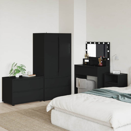 vidaXL Ντουλάπι αποθήκευσης 80 x 48 x 57 εκ Επεξεργασμένο Ξύλο Μαύρο