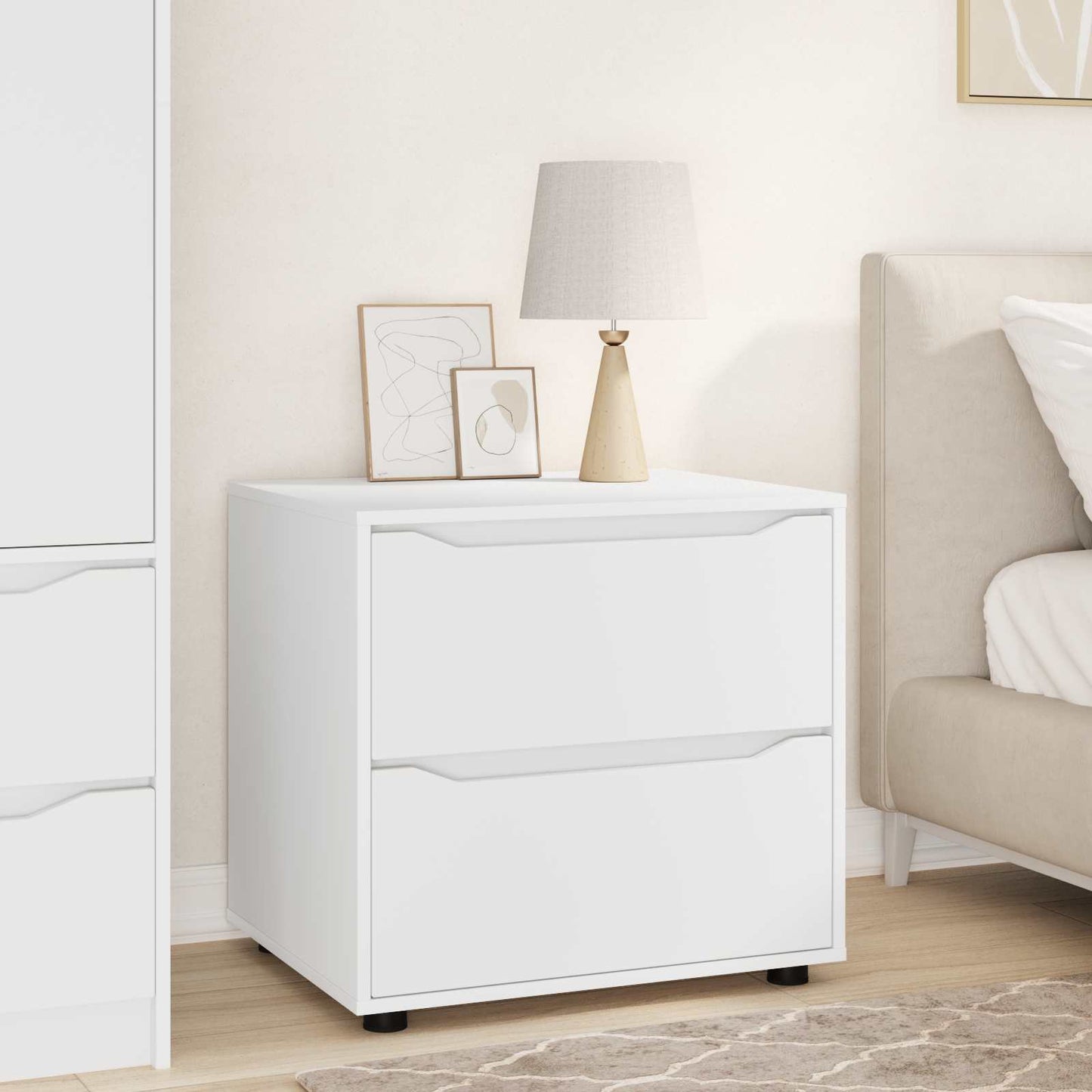 vidaXL Ντουλάπι αποθήκευσης 60 x 48 x 57 εκ Επεξεργασμένο Ξύλο Λευκό