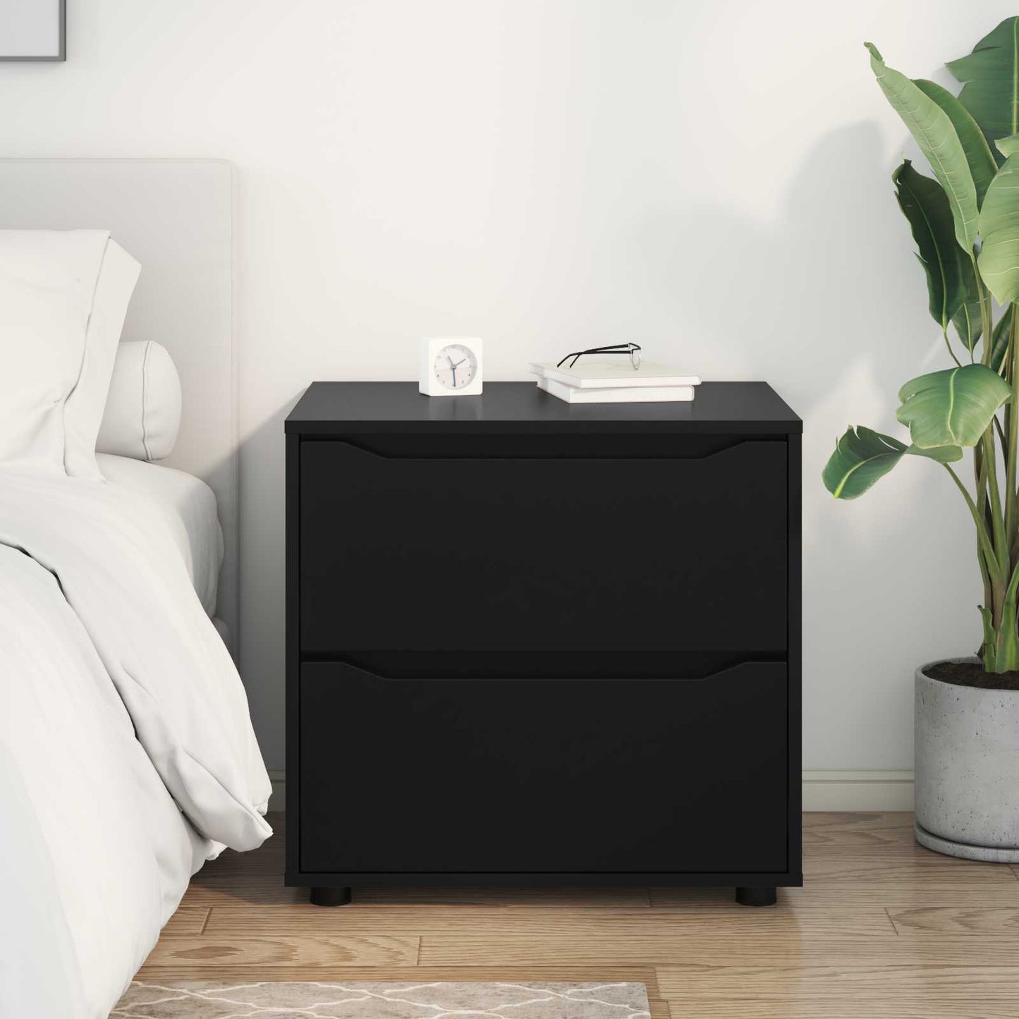 vidaXL Ντουλάπι αποθήκευσης 60 x 48 x 57 εκ Επεξεργασμένο Ξύλο Μαύρο