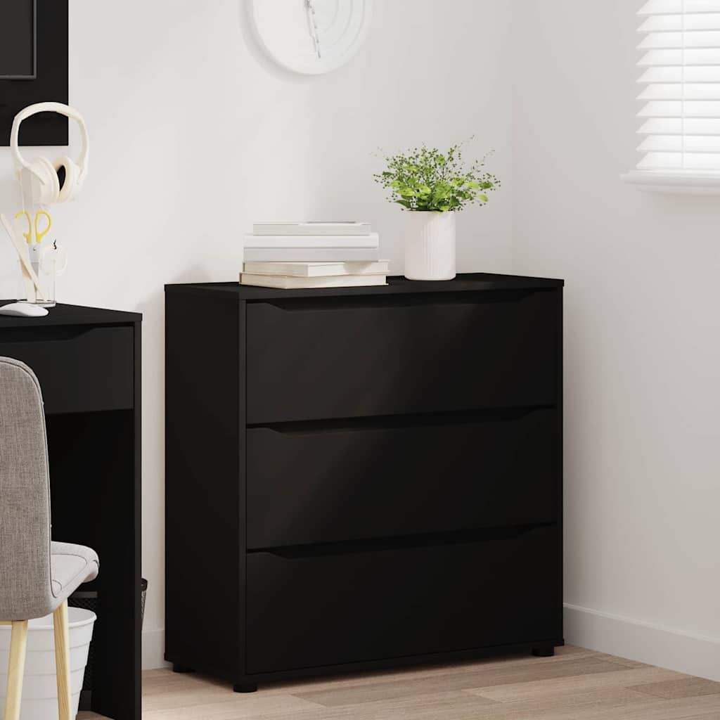 vidaXL Ντουλάπι αποθήκευσης Μαύρο 80 x 31 x 81 εκ Επεξεργασμένο ξύλο
