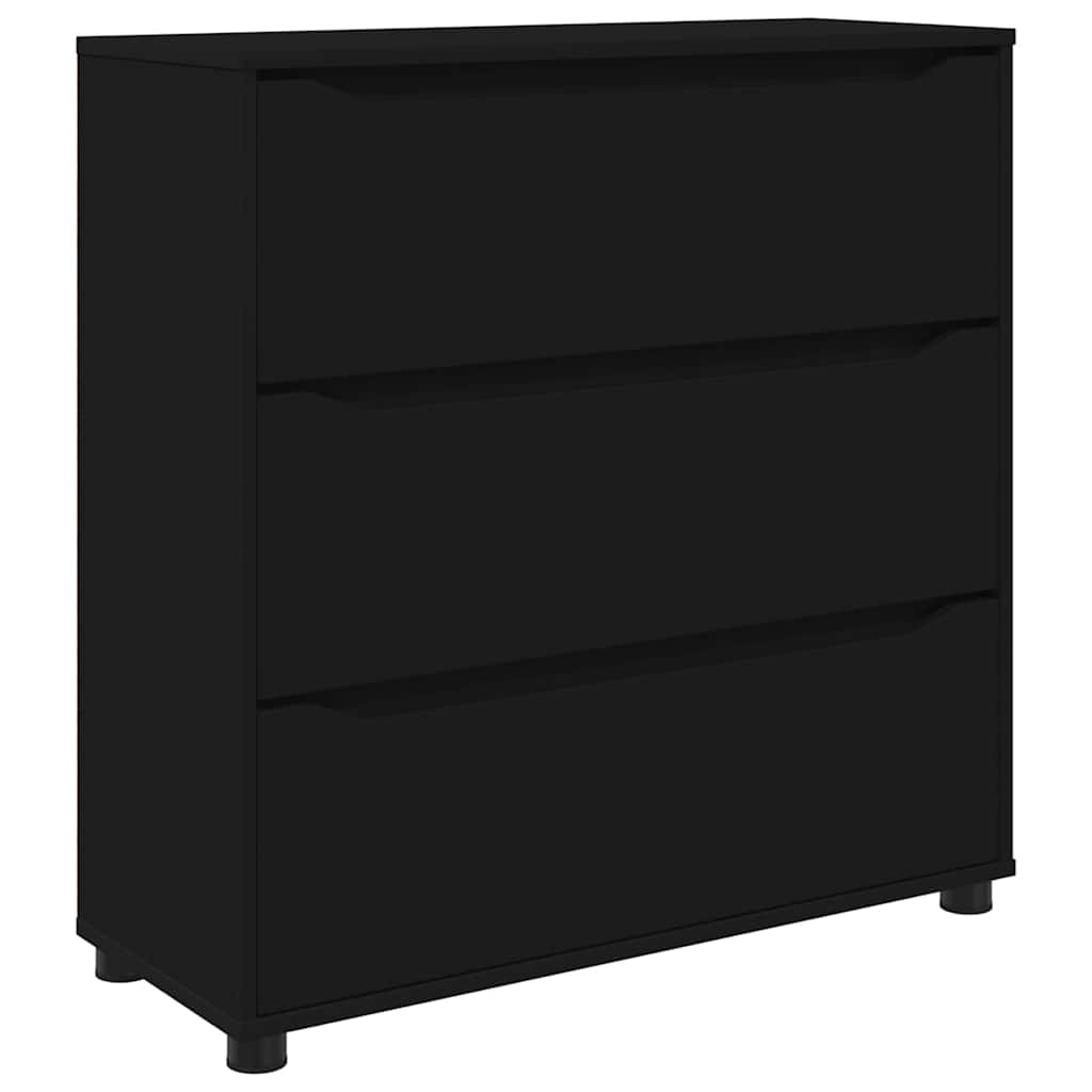 vidaXL Ντουλάπι αποθήκευσης Μαύρο 80 x 31 x 81 εκ Επεξεργασμένο ξύλο