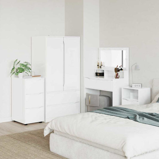 vidaXL Ντουλάπι αποθήκευσης Υψηλής γυαλάδας λευκό 40 x 48 x 81 εκ